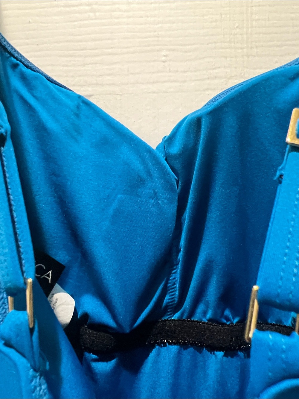 La Blanca Bright Blue Ruched One-Piece Swimsuit - Picture 6 of 7